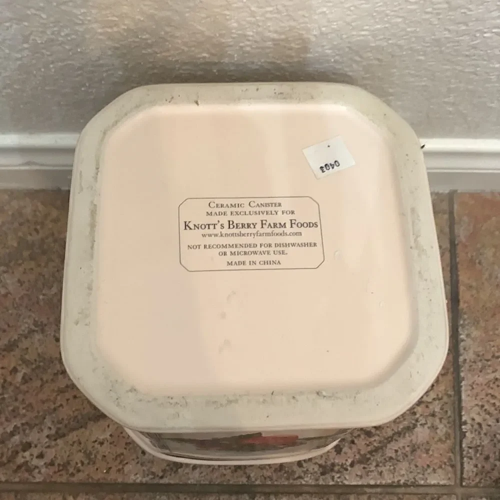 Knotts Berry Farm Foods Ceramic Canister Exclusive Secure Attached Lid Storage